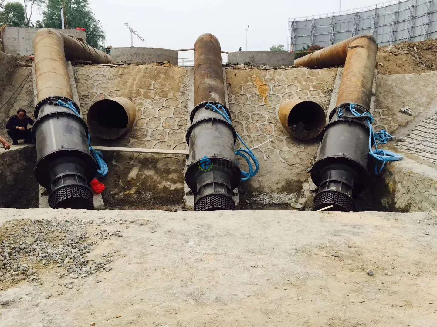 Bomba de fluxo axial submersível tipo trenó galvanizado