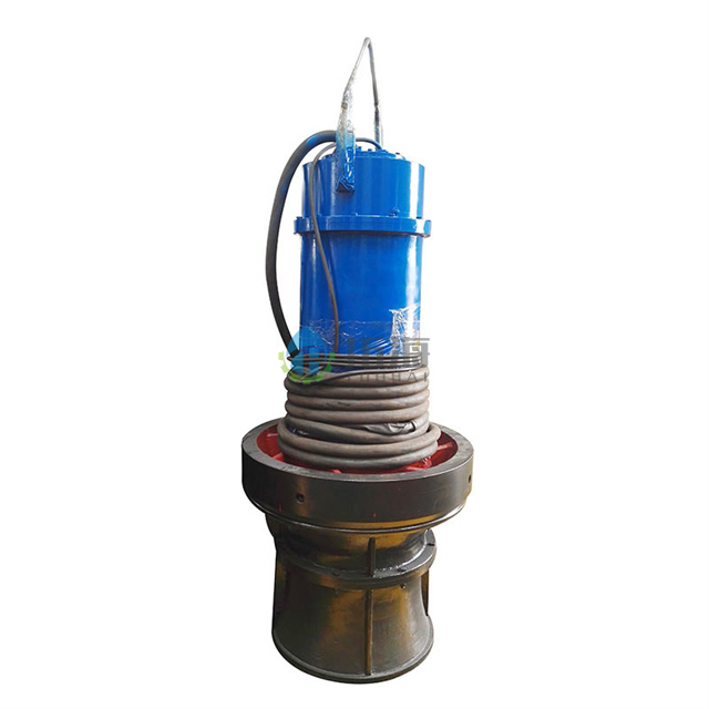 Bomba de fluxo axial submersível de velocidade ajustável em ferro fundido para processos industriais